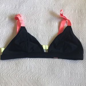 Black/yellow/pink bikini top